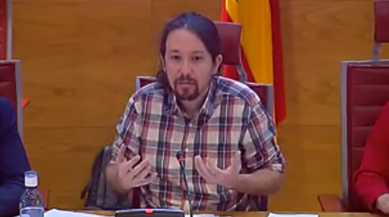 Pablo Iglesias en la comisión de investigación sobre financiación de partidos en el Senado