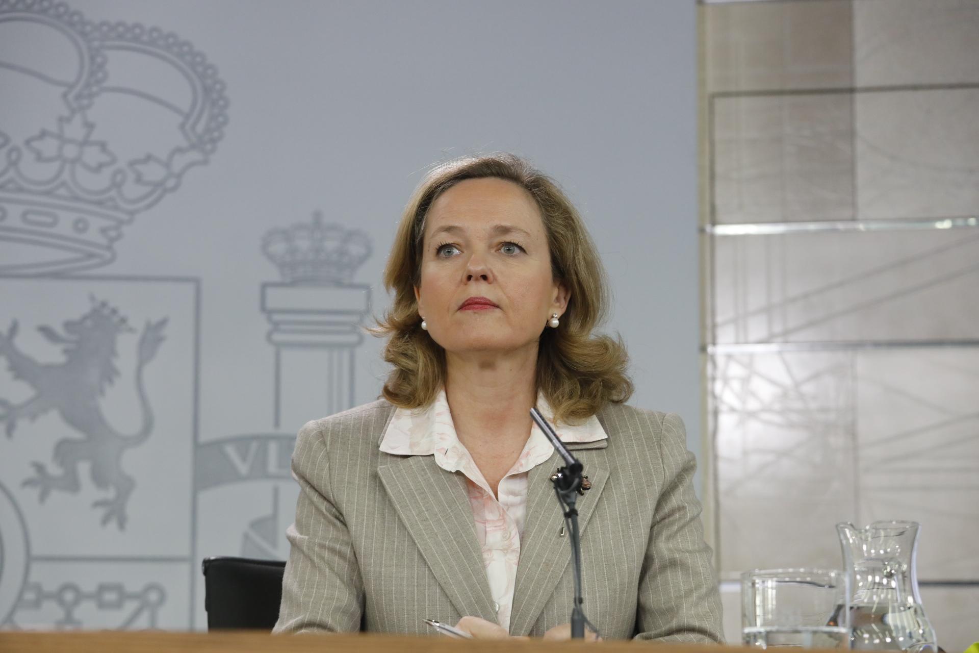 La ministra de Economía y Empresa Nadia Calviño tras la celebración del Consejo de Ministros - Marta Fernández Europa Press