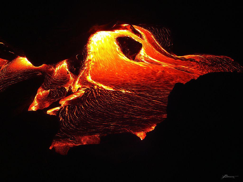 Lava del volcán Kilauea. Foto: Paul Bica
