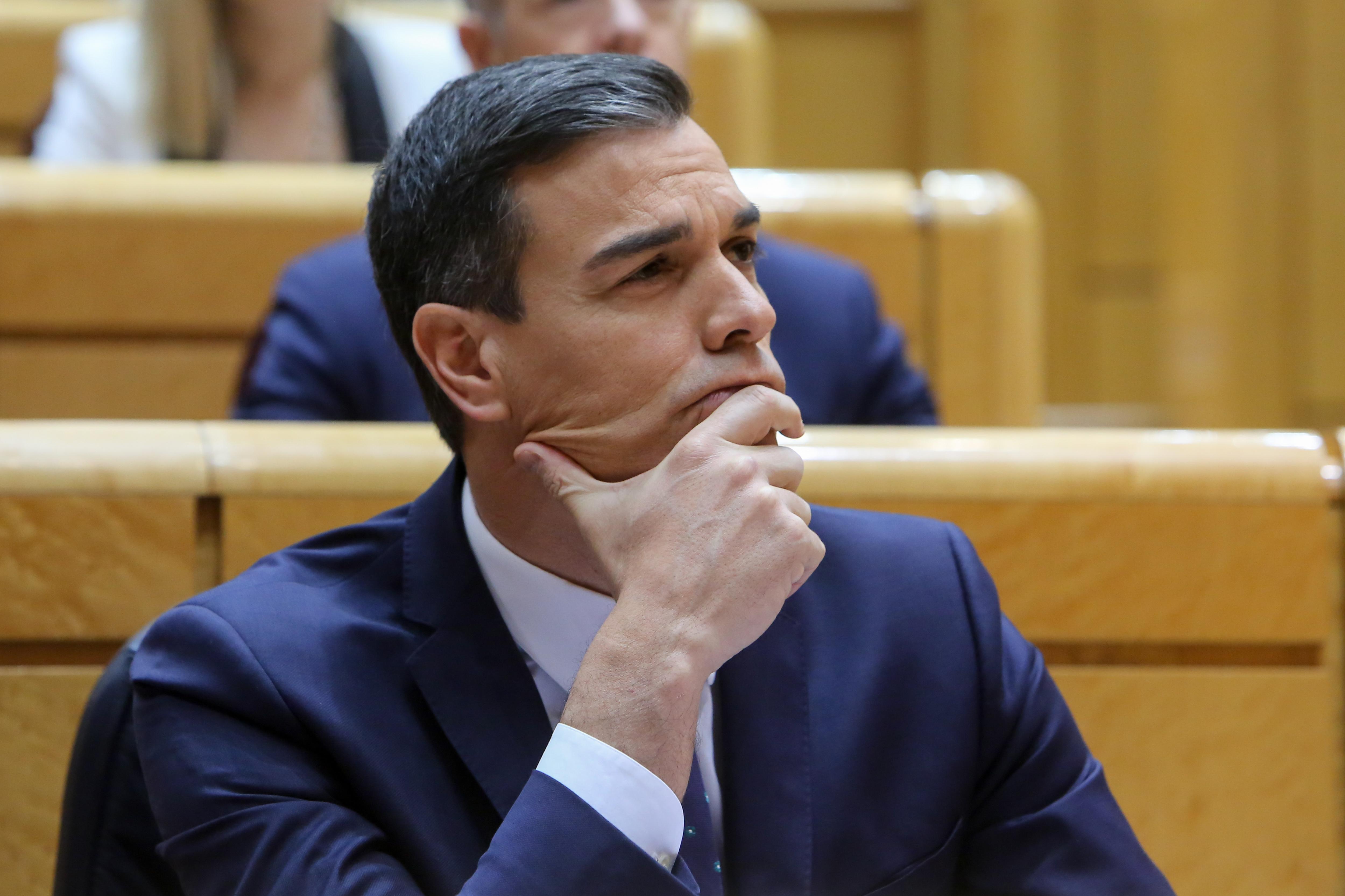 El presidente del Gobierno Pedro Sánchez durante un pleno del Senado - Ricardo Rubio Europa Press