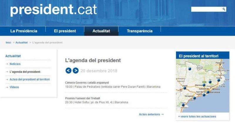 Web de presidencia de la Generalitat