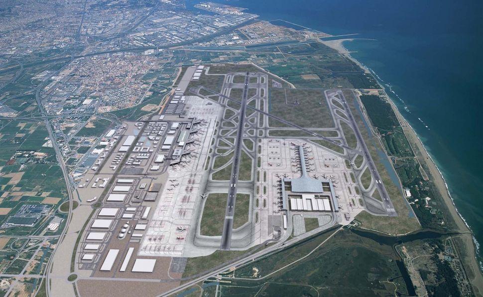Imagen aérea del Aeropuerto de Barcelona  El Prat. 