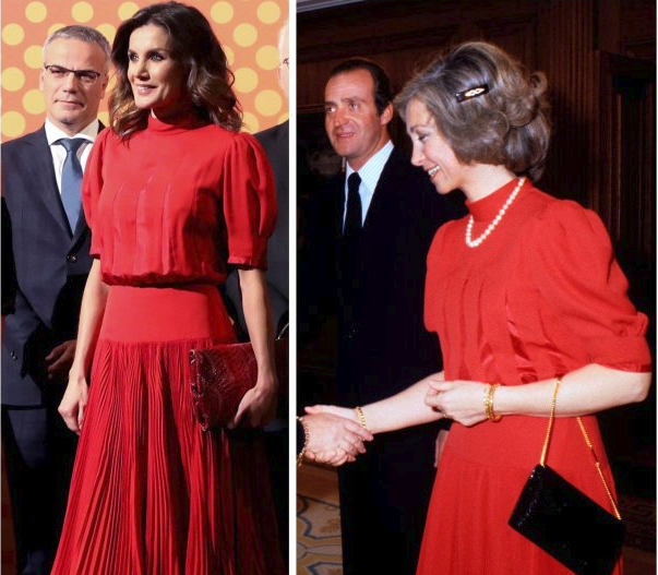 Letizia luciendo un antiguo vestido de la reina Sofía