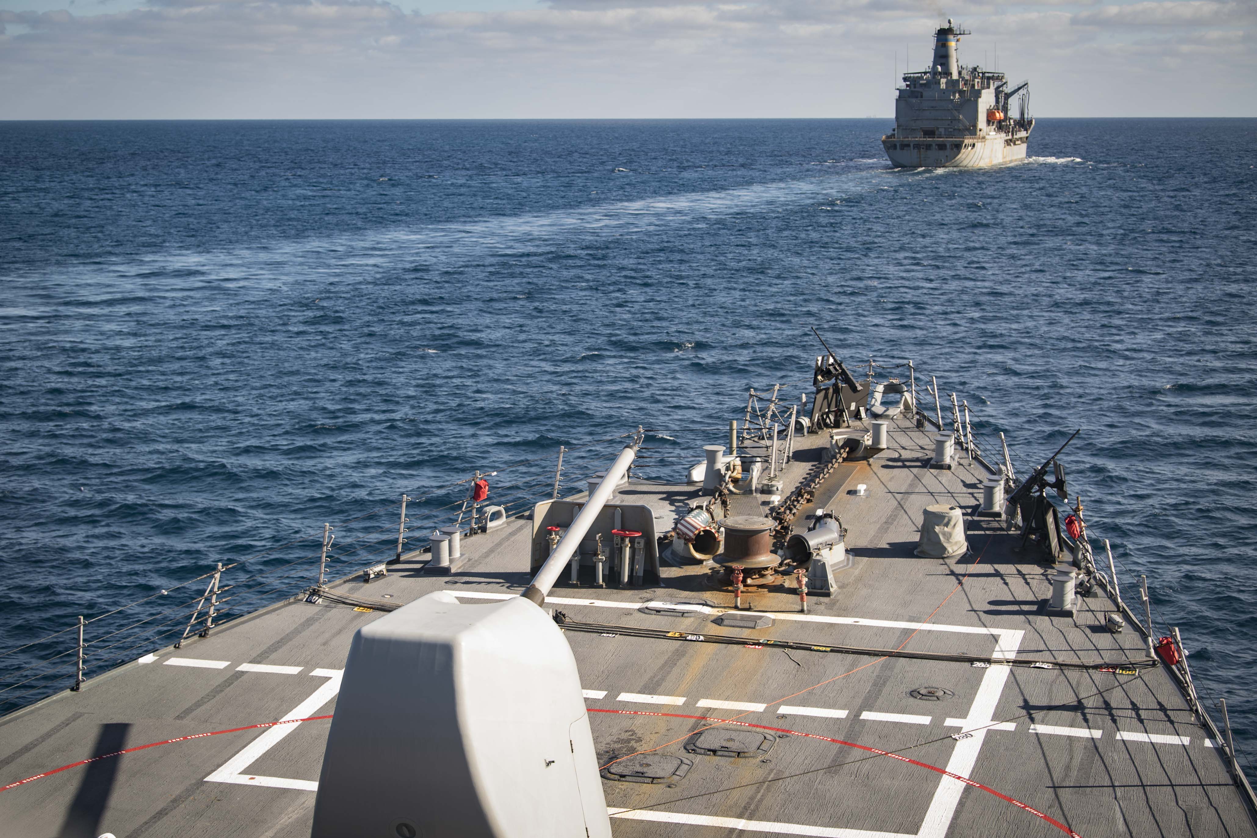 Imagen del destructor estadounidense USS Donald Cook en el Mediterráneo - US Navy