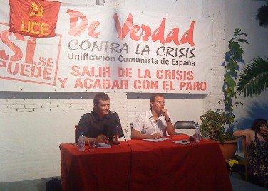 Albert Rivera, durante una charla con la Unificación Comunista de España. Twitter: @_ju1_