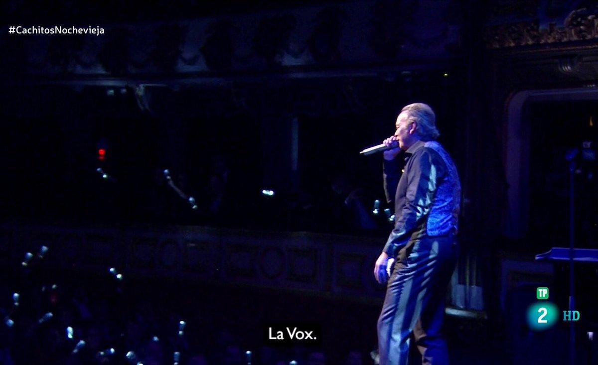 Bertín Osborne con el rótulo de La Vox, en Cachitos de La 2