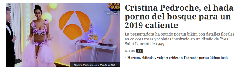 Titular de El Español sobre Cristina Pedroche