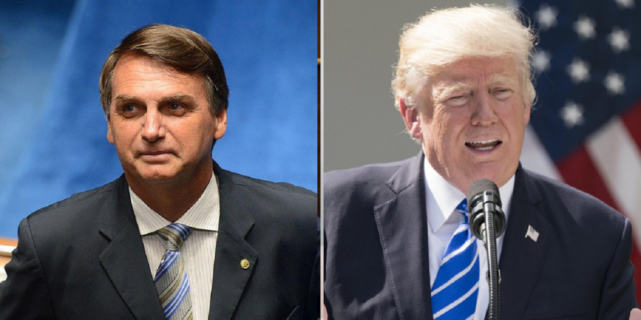 Imágenes de Donald Trump y Jair Bolsonaro