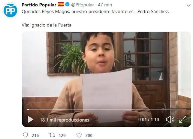 Tweet PP que desea la muerte a Pedro Sánchez Tweet PP que desea la muerte a Pedro Sánchez