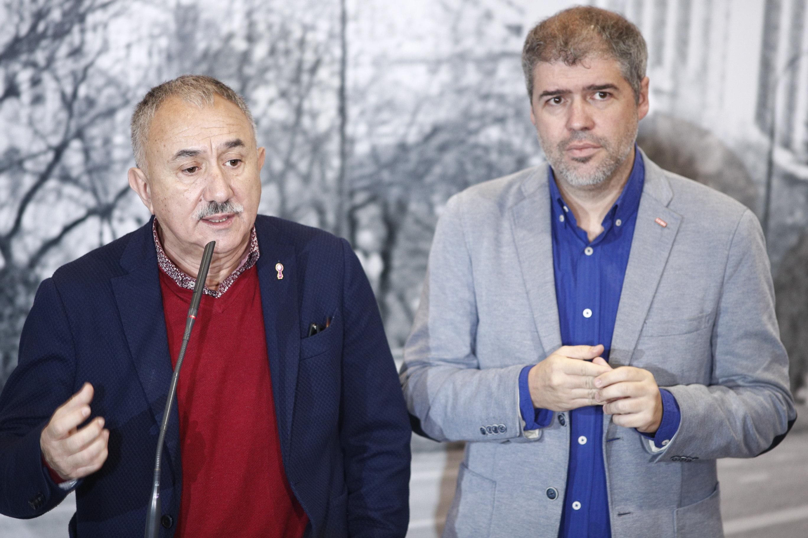 El secretario general de UGT, Pepe Álvarez Suárez y el secretario general de CCOO, Unai Sordo - Eduardo Parra Europa Press