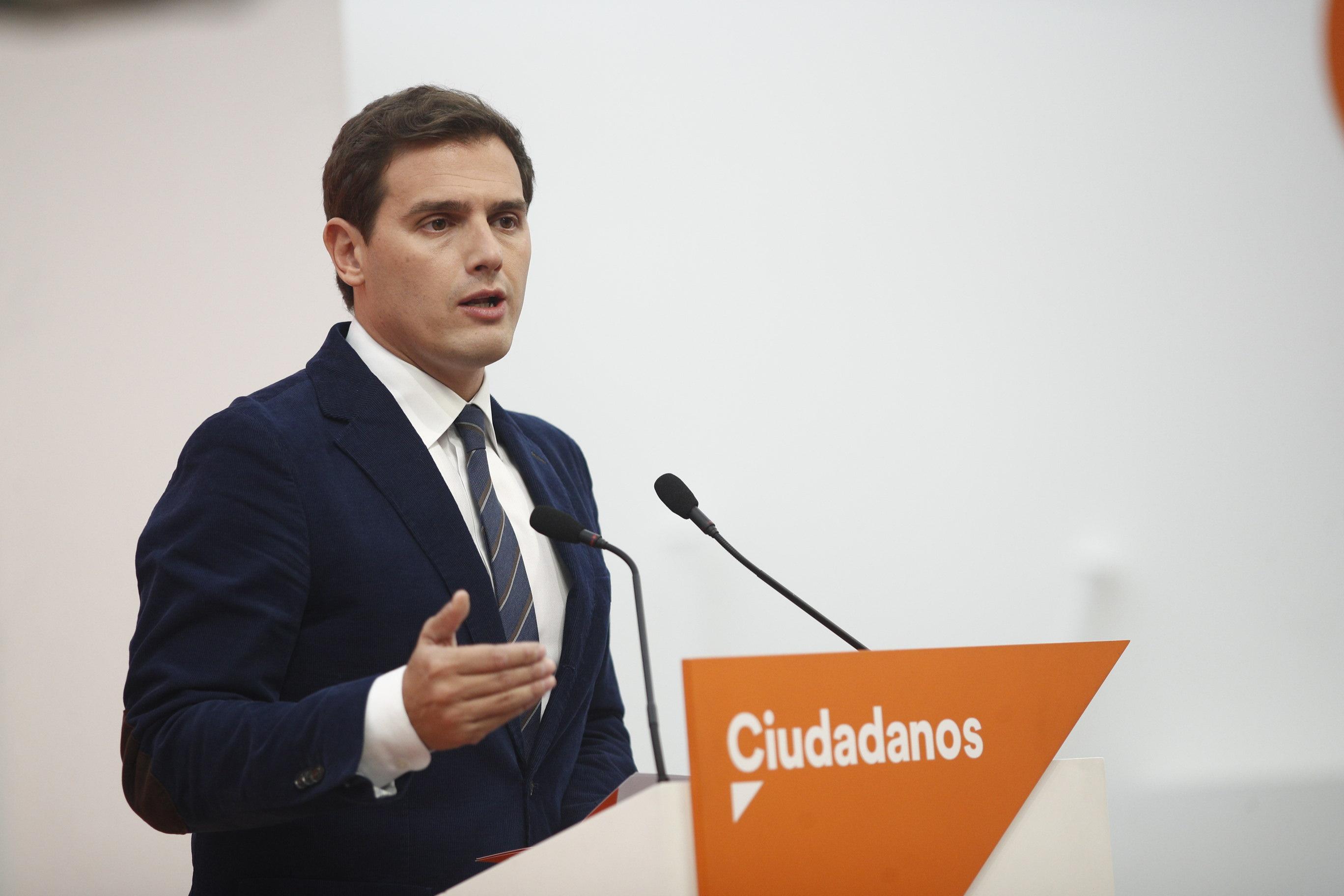 Albert Rivera, en una comparecencia de prensa.