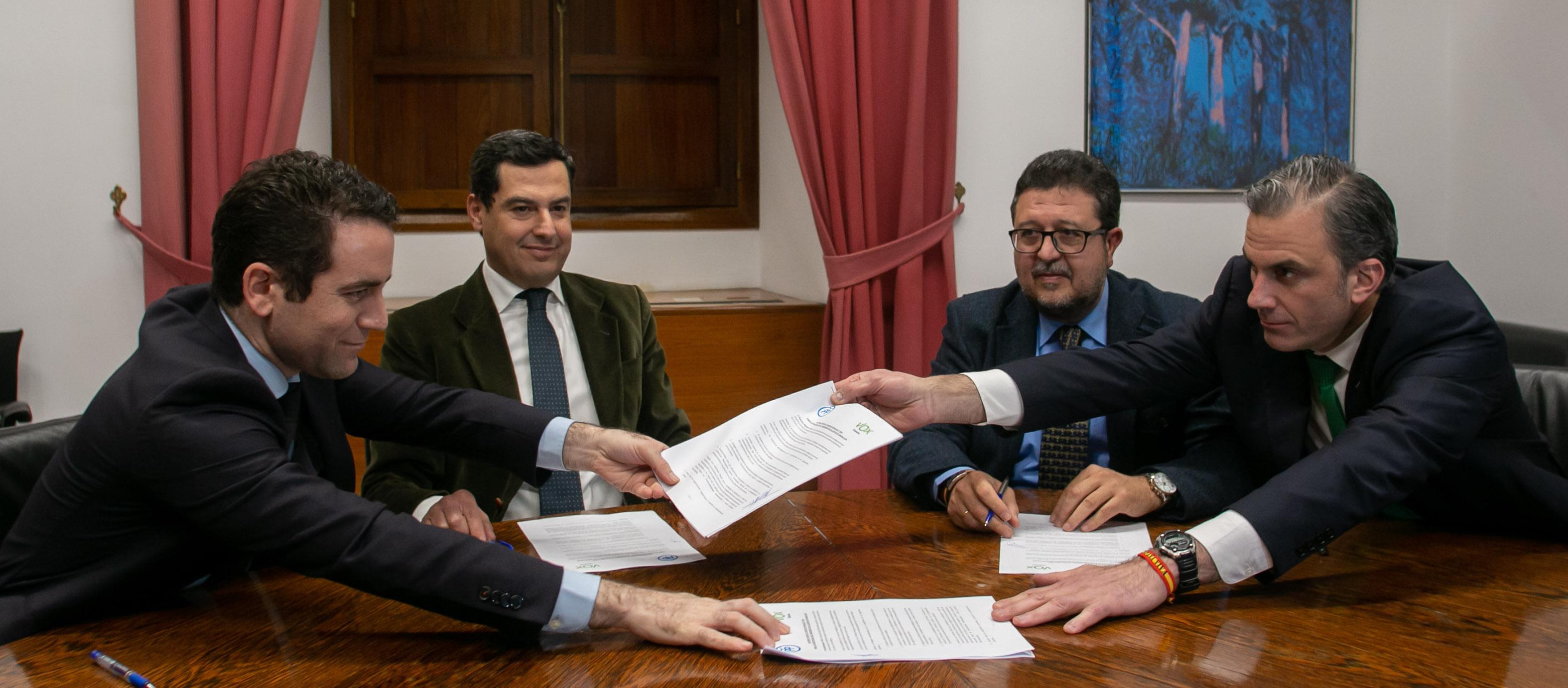 PP y Vox firman su acuerdo para Andalucía