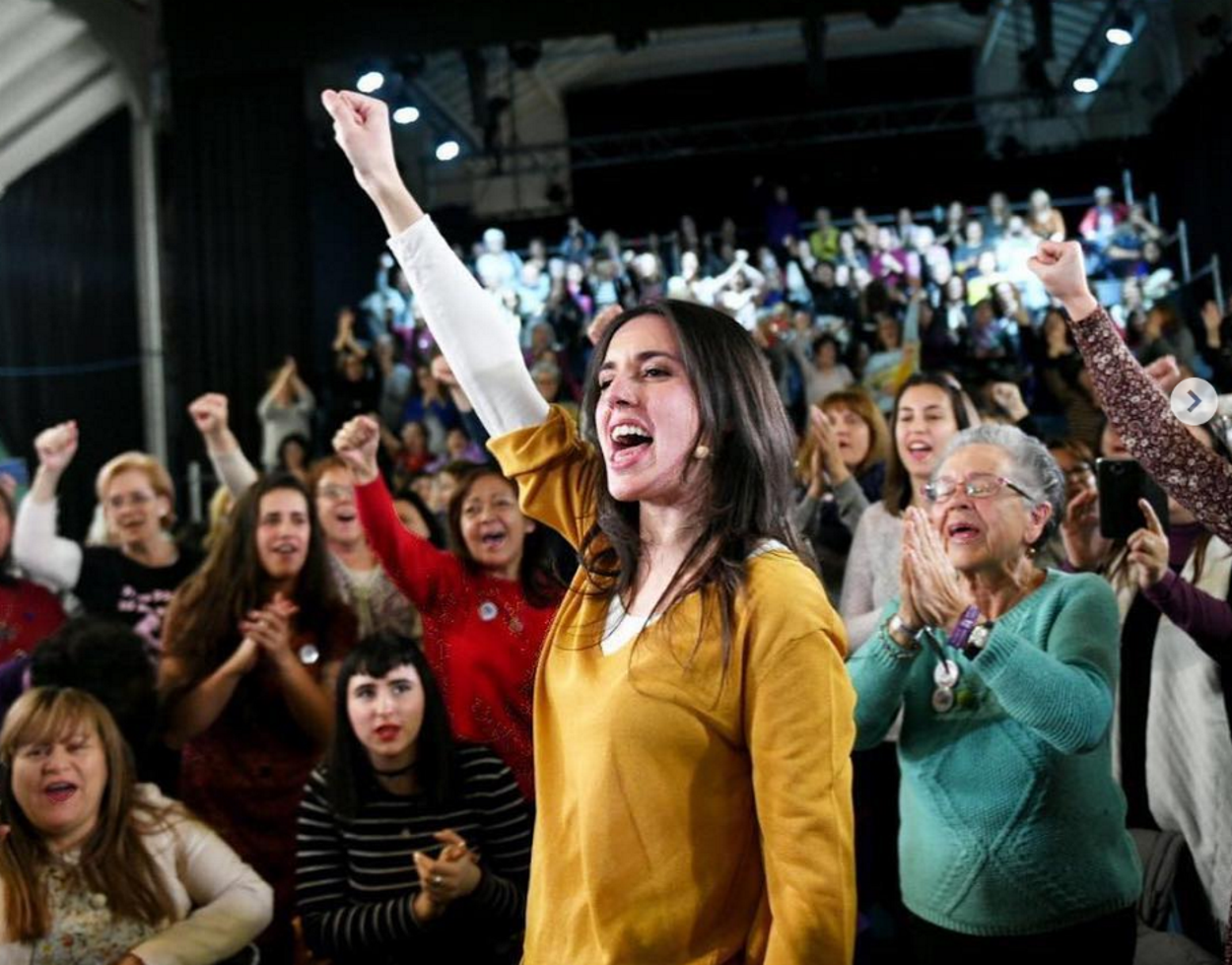 Irene Montero en un acto con mujeres. Instagram