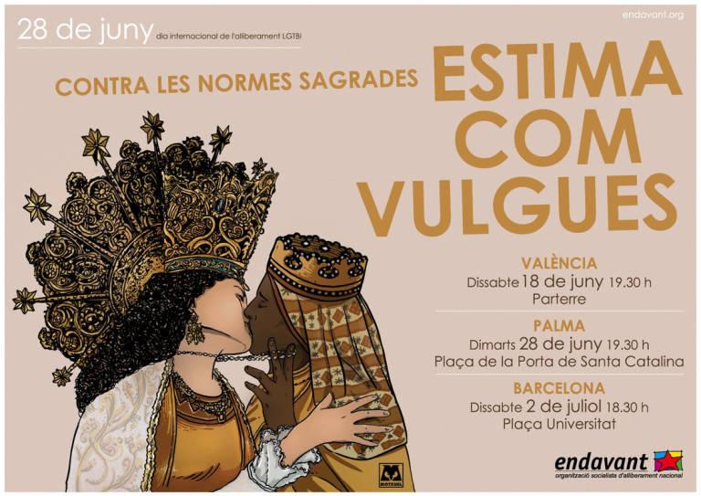 El polémico cartel con el beso de la Moreneta y la Virgen de los Desemparados