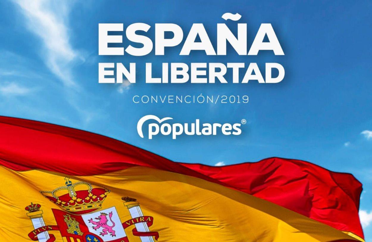 El cartel de la nueva convención Nacional del PP de Pablo Casado.