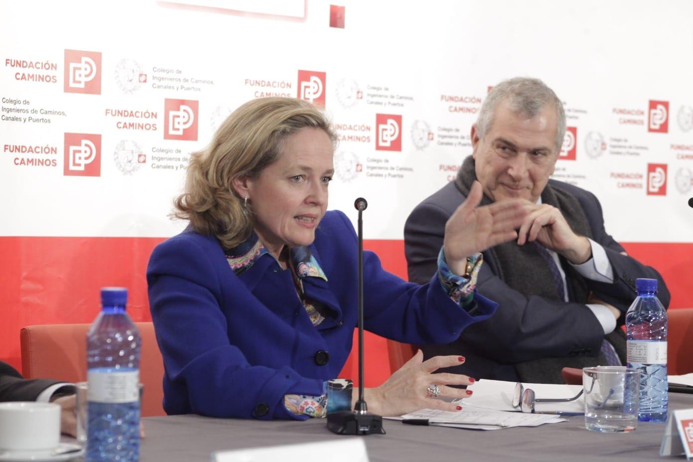 Nadia Calviño en el desayuno informativo del Colegio de Ingenieros de Caminos, Canales y Puertos