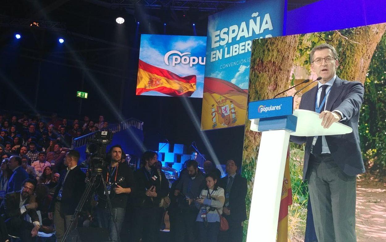 Alberto Núñez Feijóo en el Congreso Nacional del PP. Luis Marchal