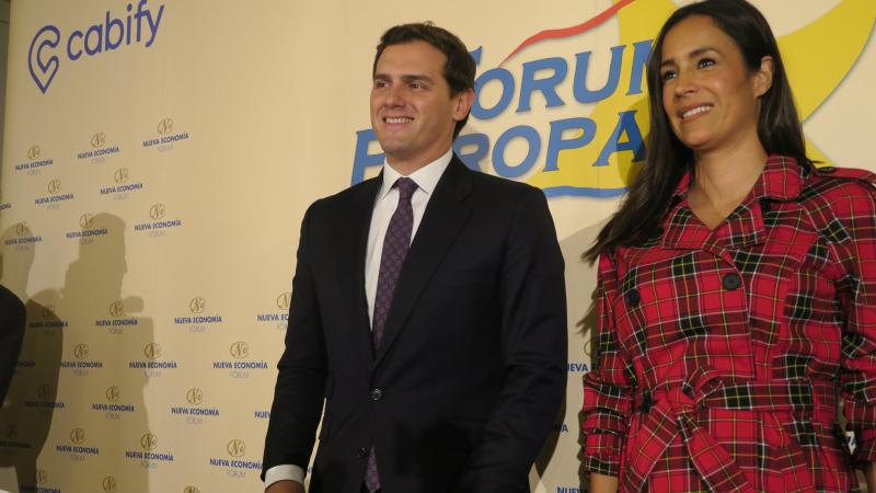 Albert Rivera, con Begoña Villacís, en el Fórum Europa