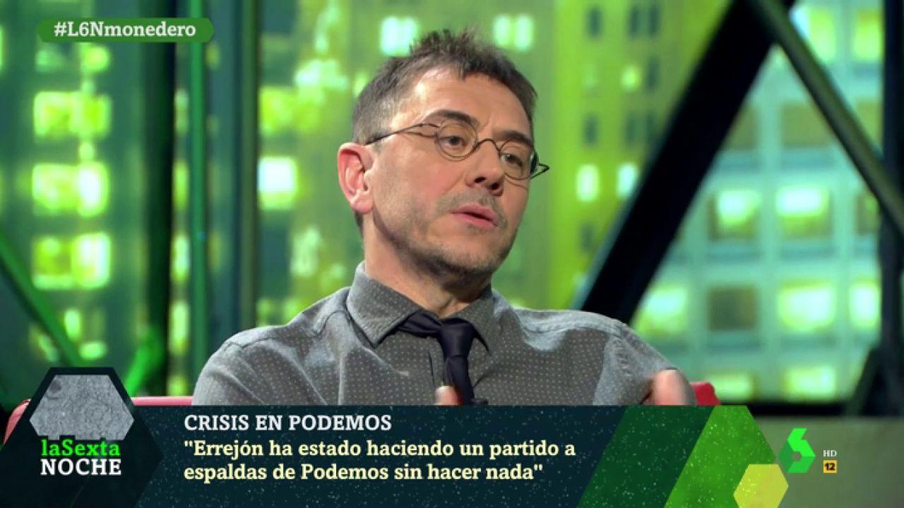 Juan Carlos Monedero en 'La Sexta Noche'. Fuente: Atresmedia.