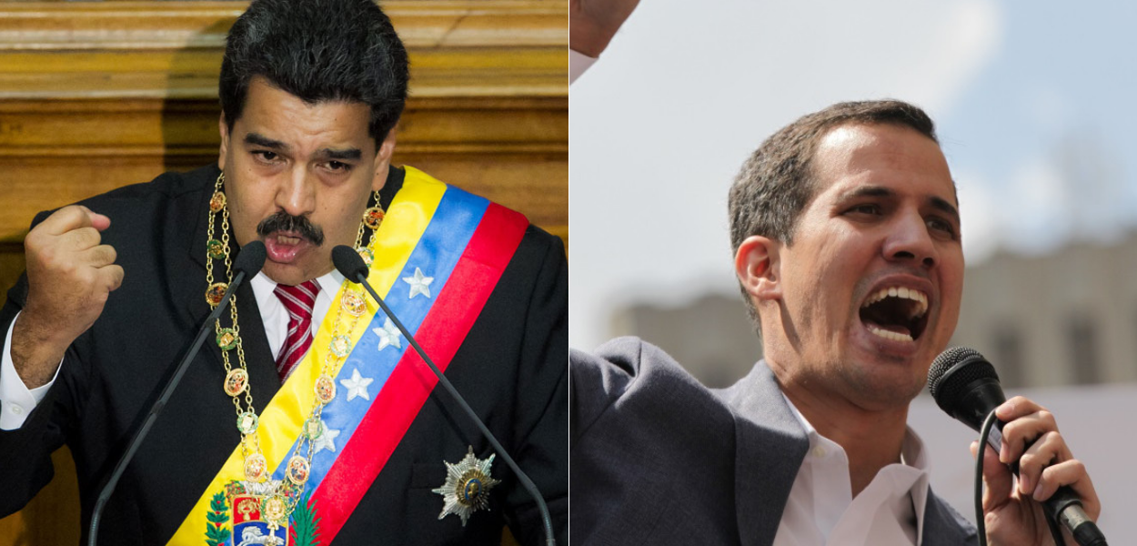 Fotomontaje con imágenes de Nicolás Maduro y Juan Guaidó.