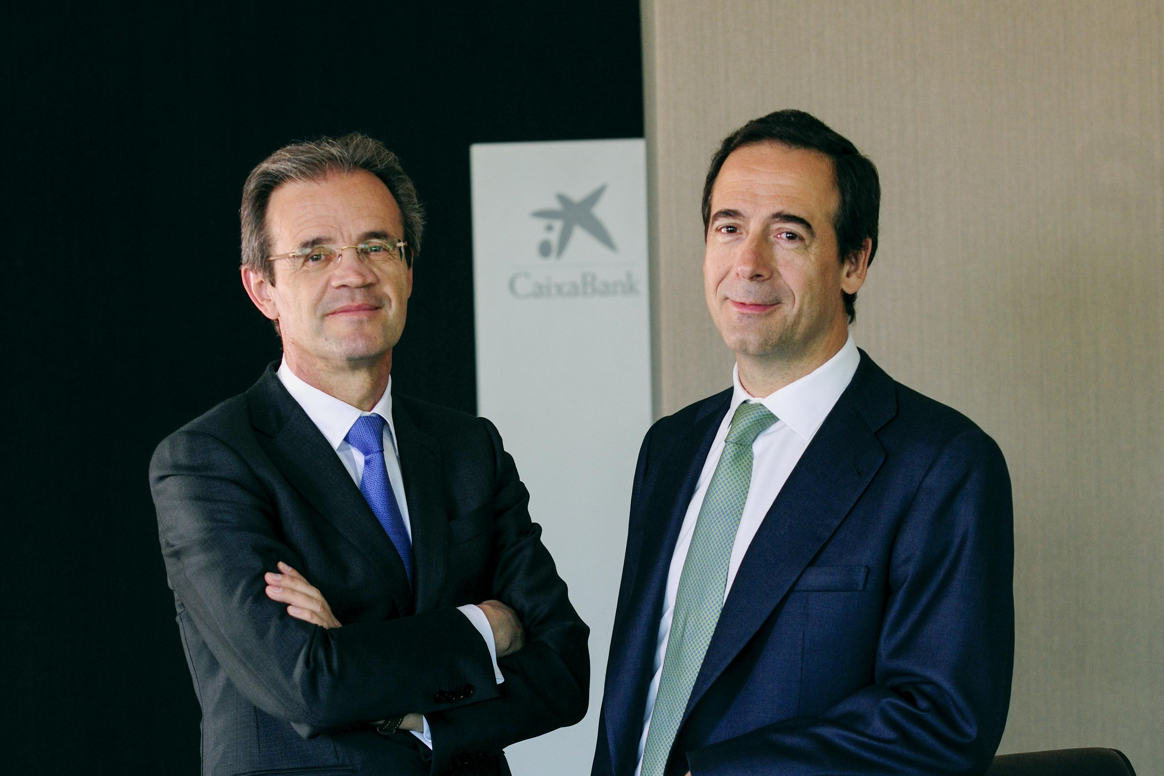 El presidente de CaixaBank, Jordi Gual, y el consejero delegado, Gonzalo Gortázar. (imagen facilitada por CaixaBank)
