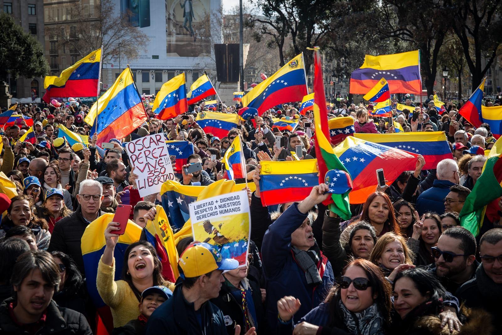 Manifestaciones en favor de Guaidó. Fuente: EP.