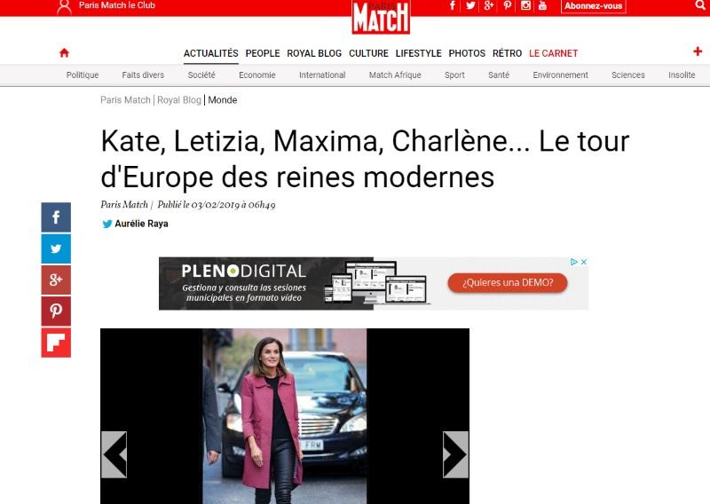 Reportaje sobre las reinas europeas en Paris Match