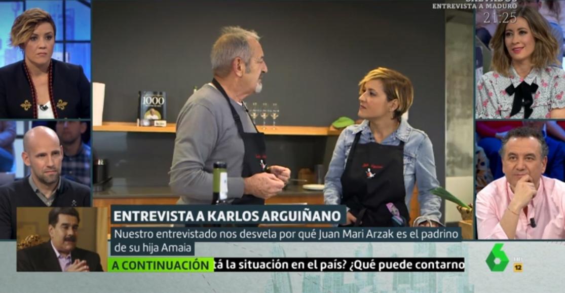Karlos Arguiñano y Cristina Pardo en el programa 'Liarla Pardo'