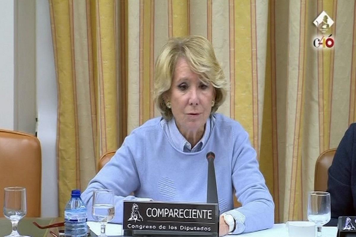 Esperanza Aguirre, declara en el Congreso de los Diputados