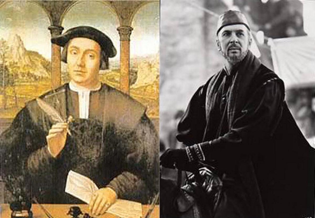 Luis de Santangel interpretado por Frank Langella en la película 1492