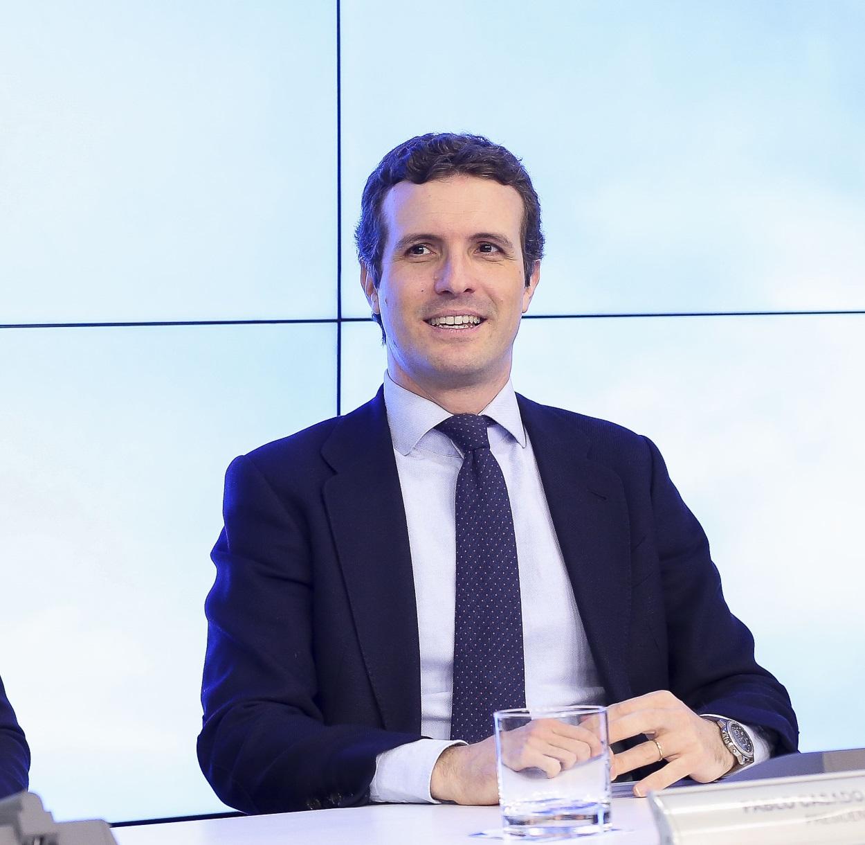 El presidente del PP, Pablo Casado