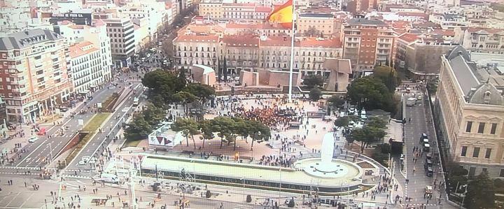 Vista aérea de la Plaza de Colón. Fuente: La Sexta.