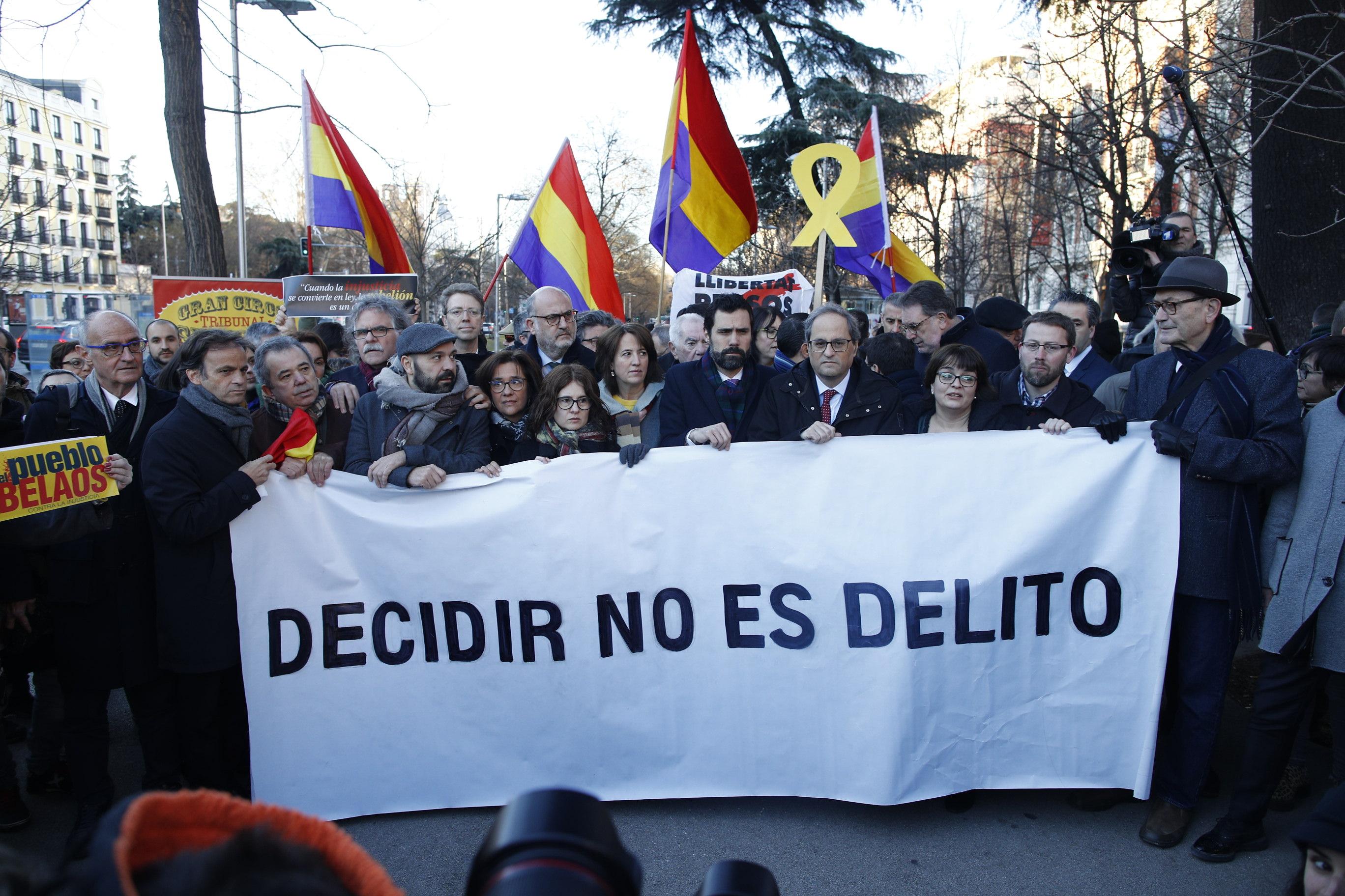 Protesta contra el juicio del 'procés' a políticos independentistas.