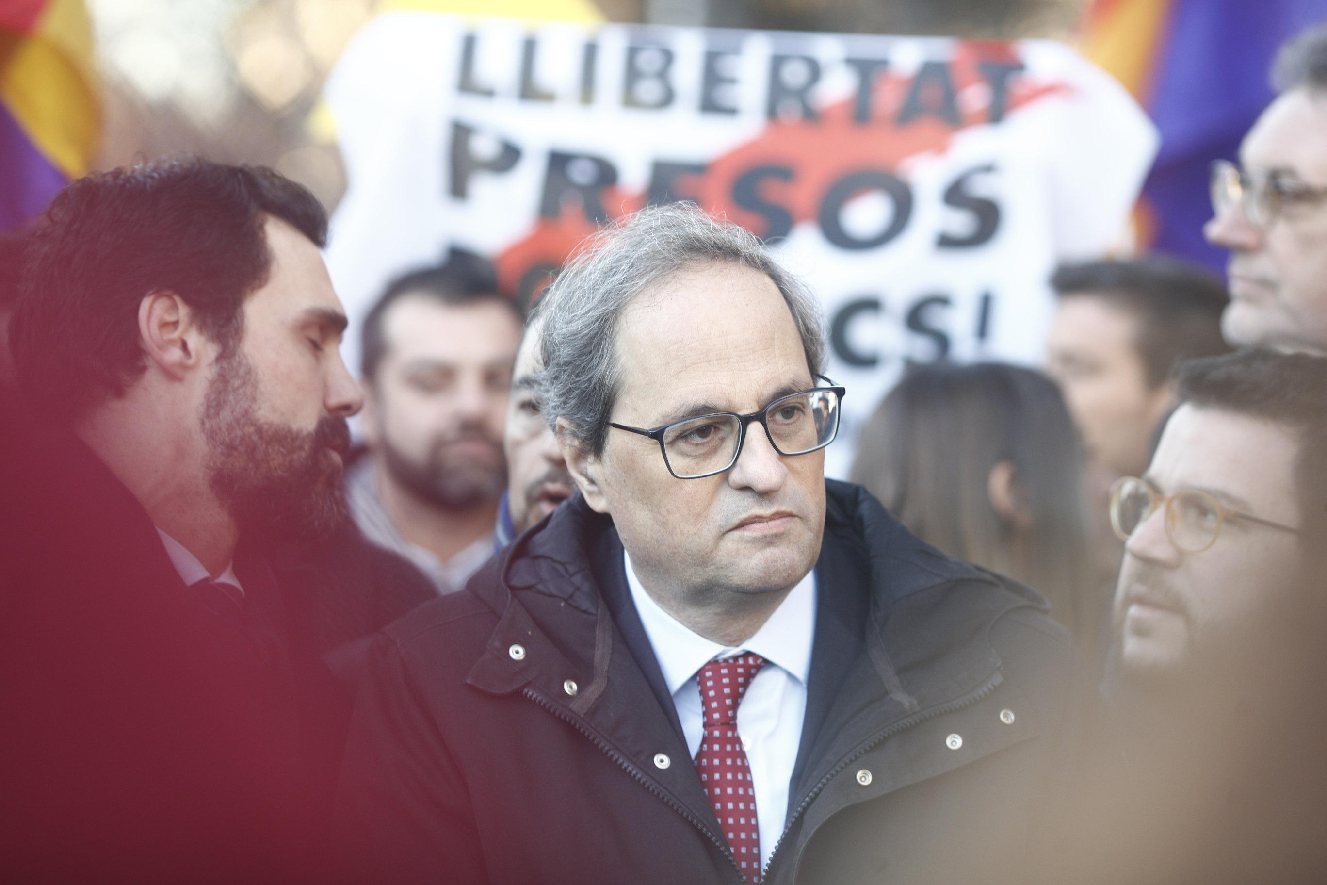  El presidente de la Generalitat Quim Torra y el presidente del Parlament Roger Torrent 