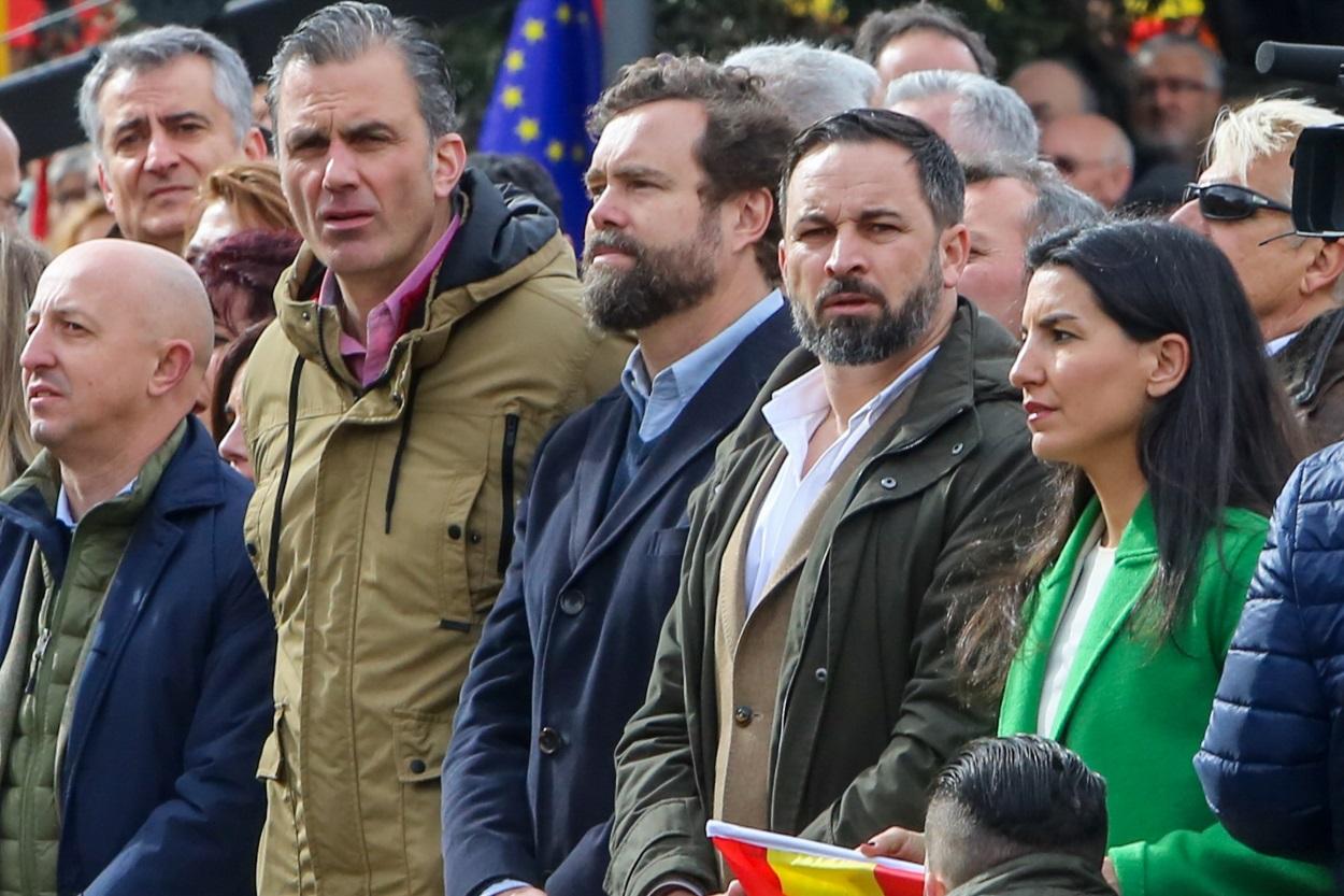 Los dirigentes de Vox Santiago Abascal, Iván Espinosa,Ortega Smith y Rocío Monasterio