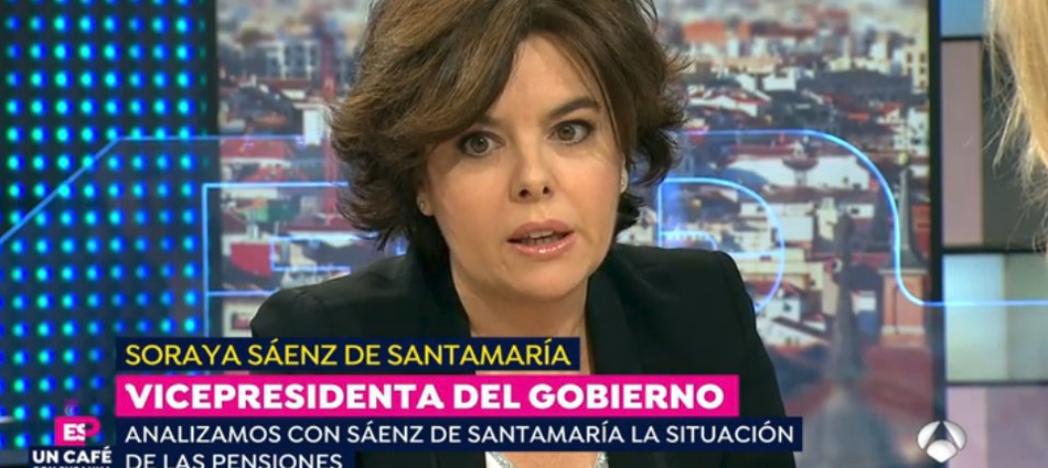 La vicepresidenta del Gobierno, Soraya Sáenz de Santamaría en Espejo Público