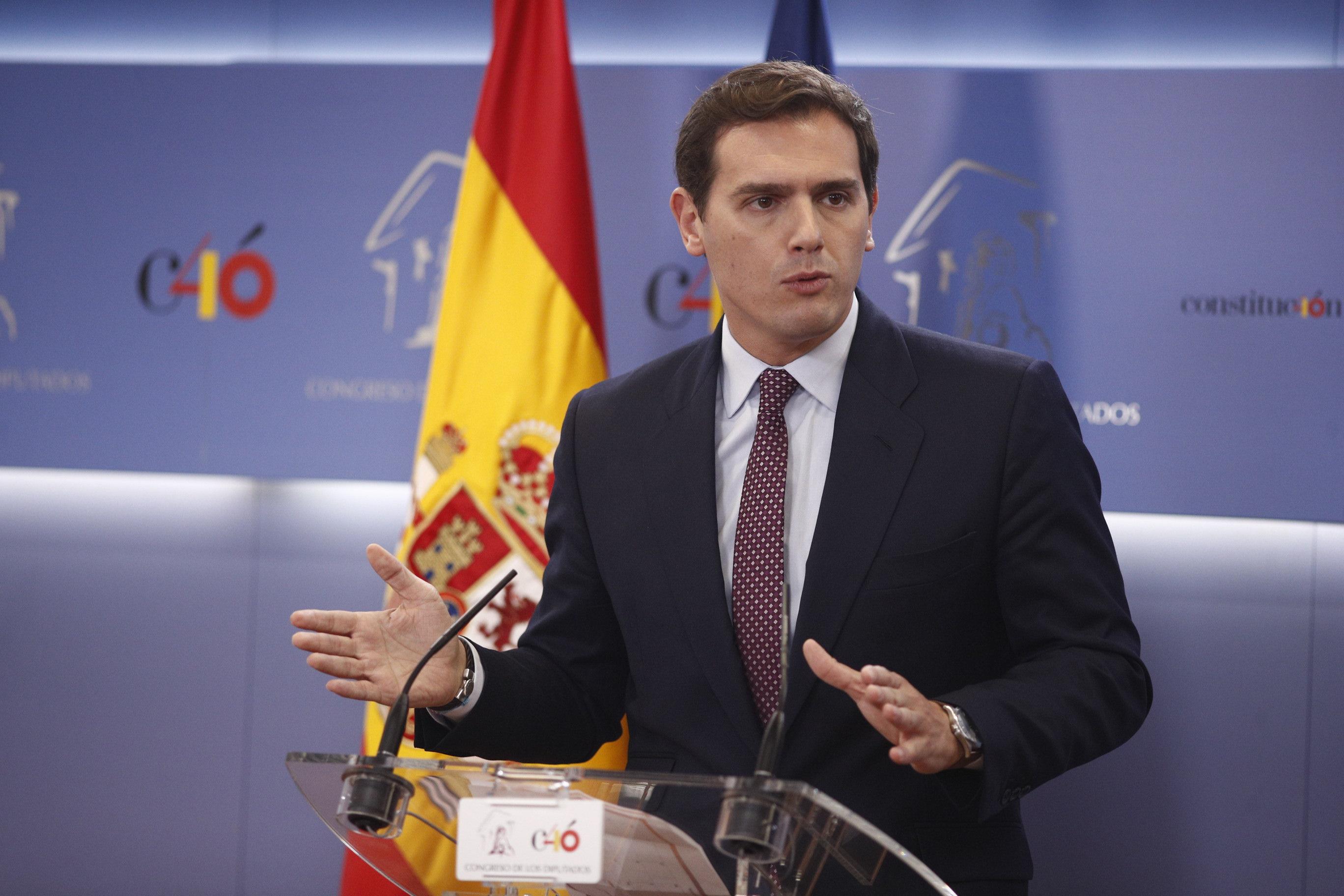 Albert Rivera, durante su comparecencia en el Congreso. Europa Press