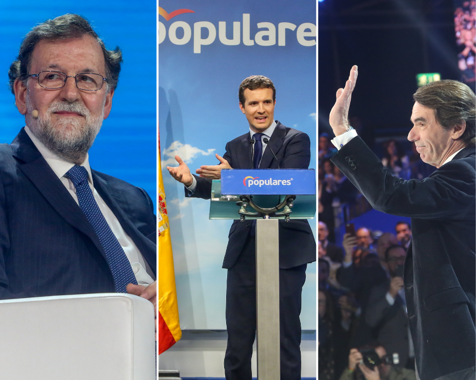 Mariano Rajoy, Pablo Casado y José María Aznar. 