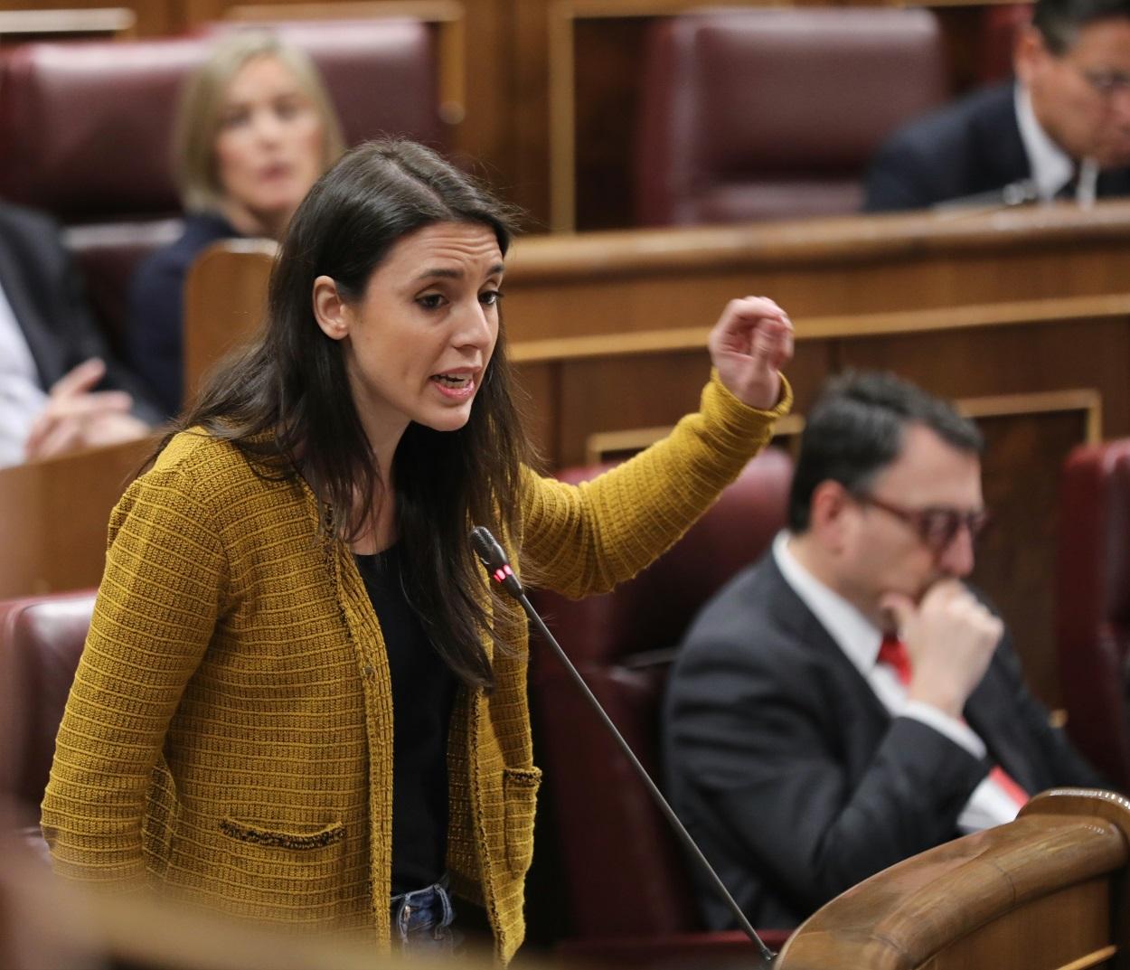 La portavoz parlamentaria de Podemos, Irene Montero