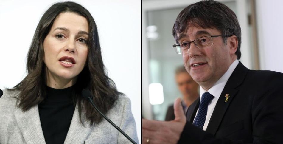 La líder de Ciudadanos en Cataluña, Inés Arrimadas,y el expresident Carles Puigdemont. La Sexta