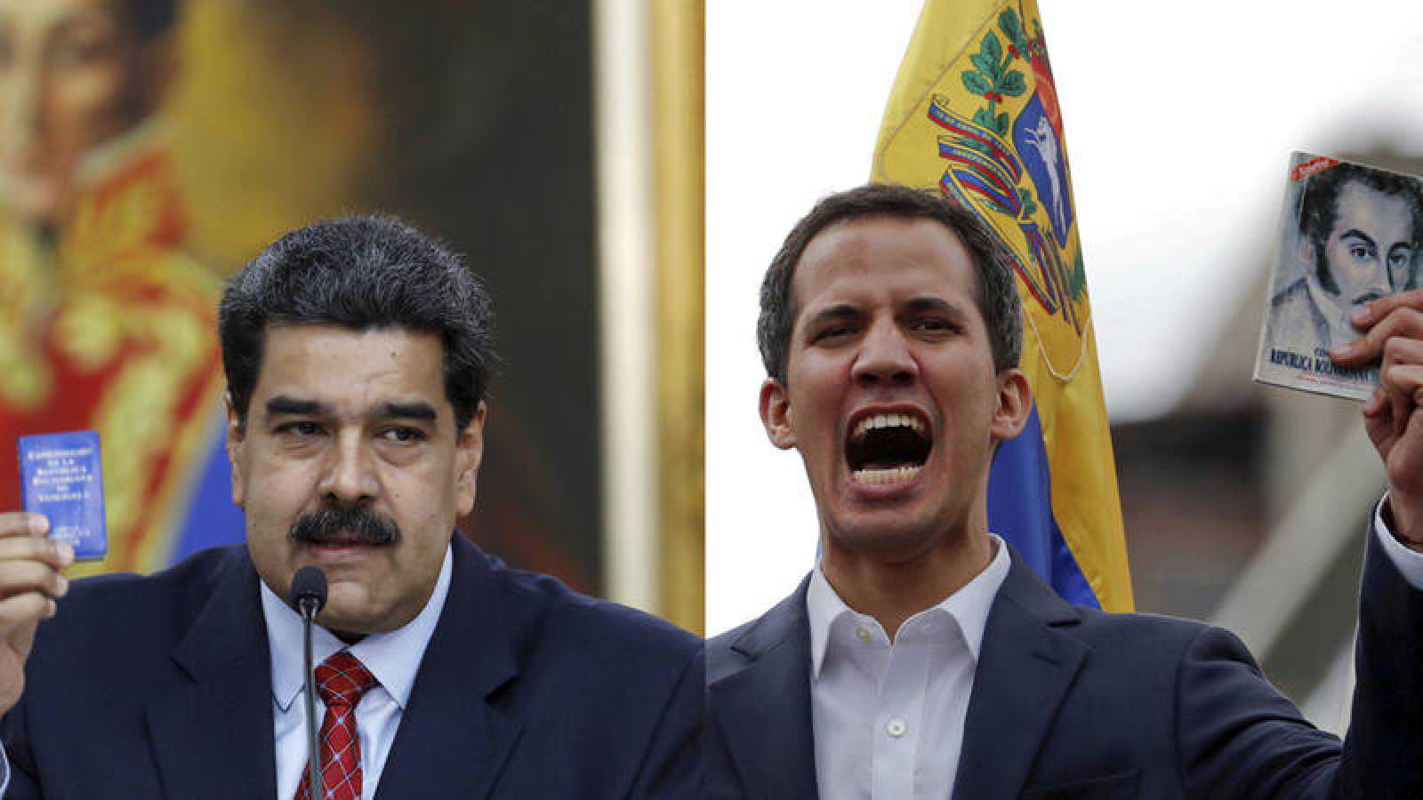 Nicolás Maduro y Juan Guaidó. RTVE