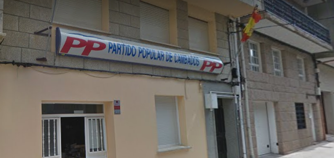 Imagen de la sede del PP en Cambados