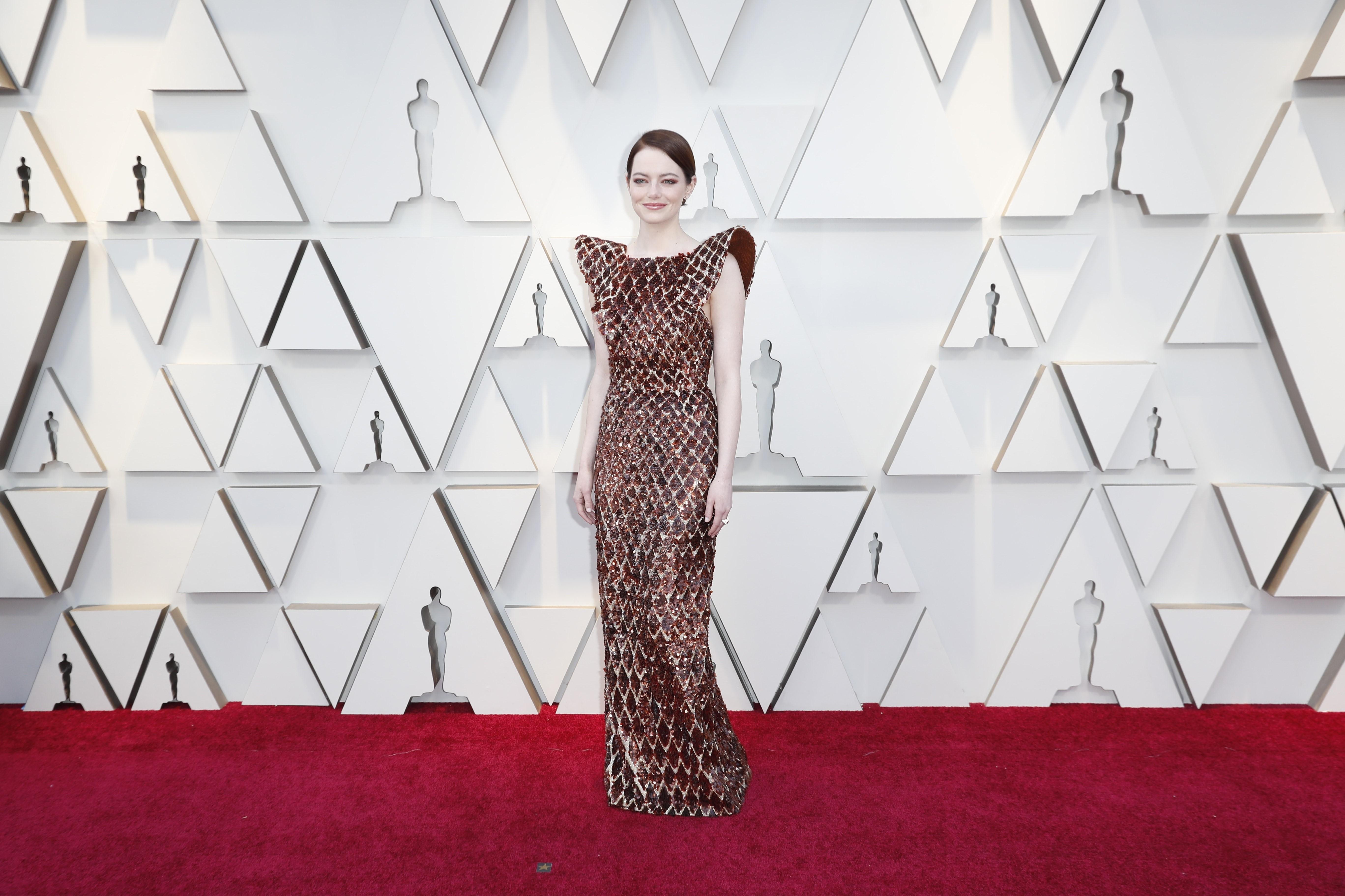 Emma Stone lució un vestido de Louis Vuitton - Foto EuropaPress