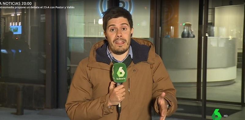 Imagen del informativo de la Sexta en la sede del PP Imagen del informativo de la Sexta en la sede del PP