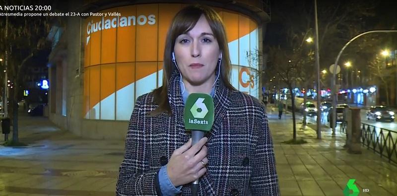Imagen del informativo de la Sexta en la sede de Ciudadanos Imagen del informativo de la Sexta en la sede de Ciudadanos
