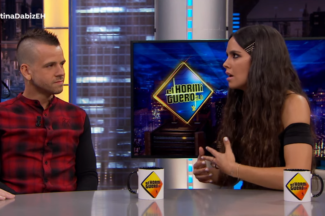 Cristina Pedroche y Daviz Muñoz durante su participación en 'El Hormiguero'. 