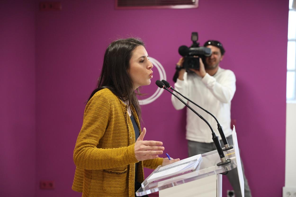 La portavoz parlamentaria de Podemos, Irene Montero