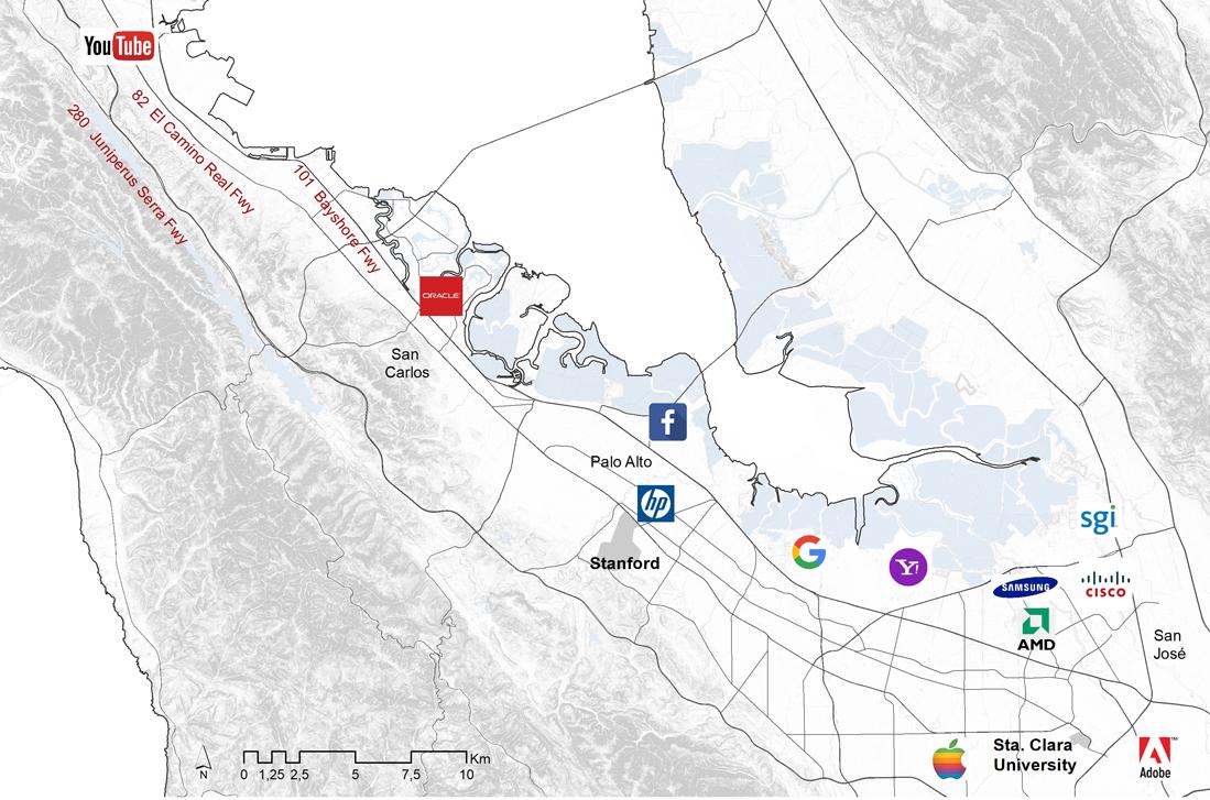 Plano de Silicon Valley © Fundación Miguel Aguiló