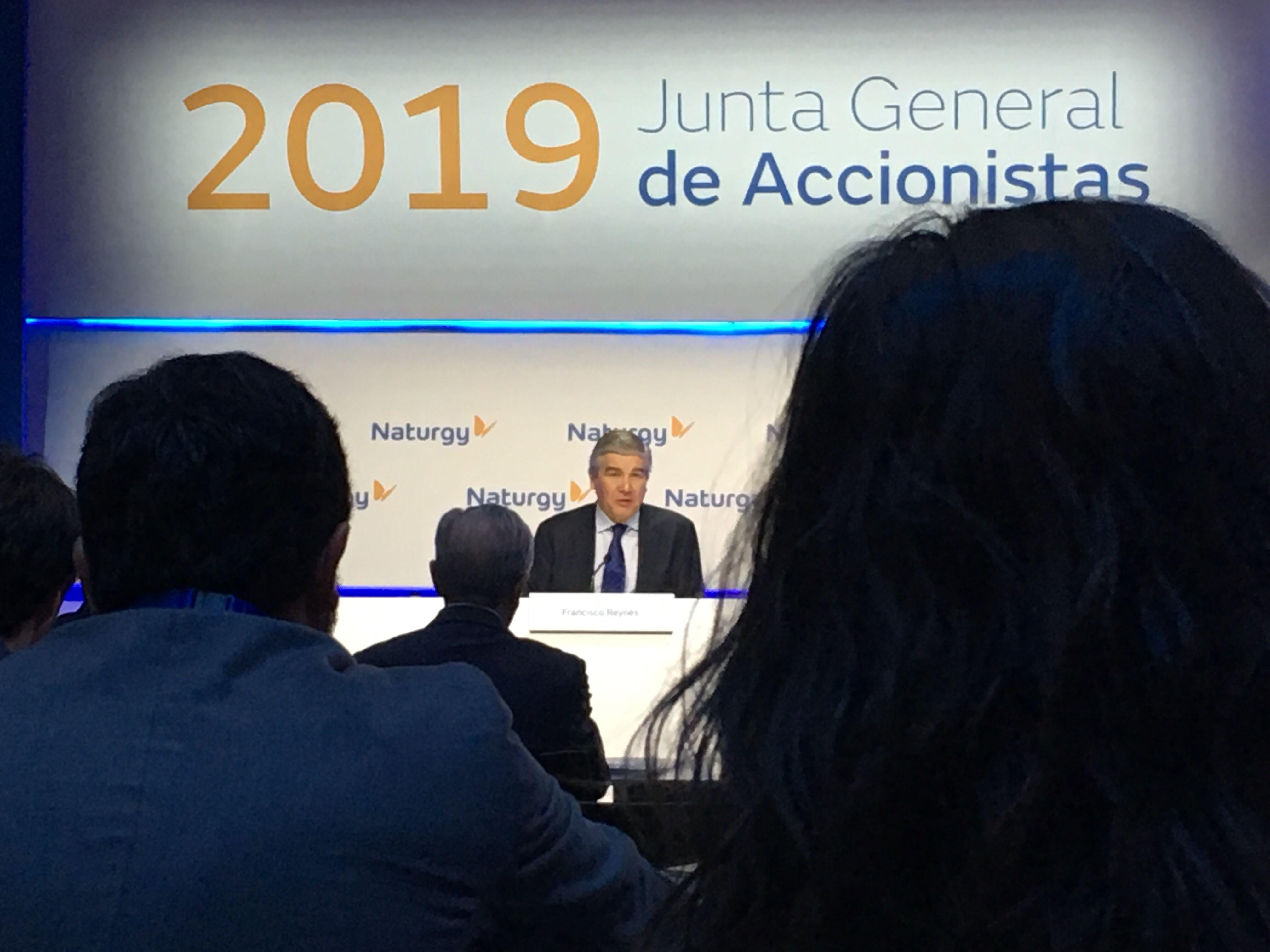 Francisco Reynés, presidente de Naturgy durante la rueda de prensa previa a la junta de accionistas