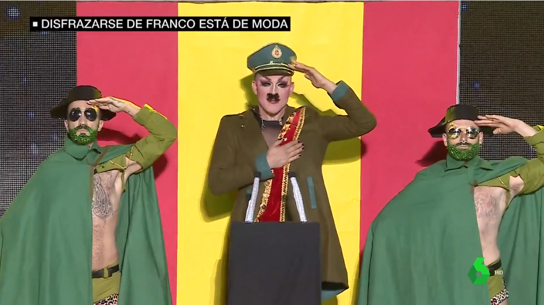 Drag Boy disfrazado de Franco en la Gala Queen del Carnaval de las Palmas de Gran Canaria. laSexta.